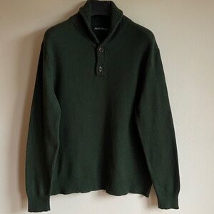 J. Crew Wool Bland Showl collar Dark Green Cardigan Sweater L/XL